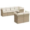 vidaXL 7-delige Loungeset met kussens poly rattan beige