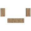 vidaXL Tv-meubelset 4 pcs Artisan Eiken Bewerkt hout