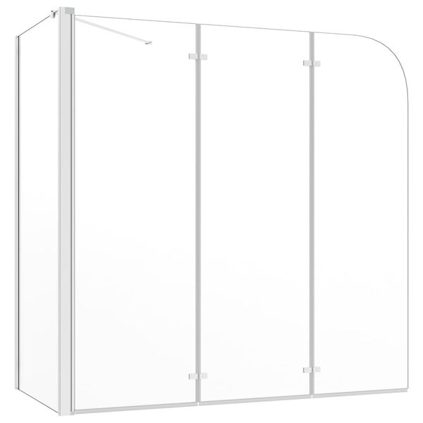 vidaXL Badwand 120x69x130 cm gehard glas transparant