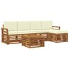 vidaXL Sofa-Sets 6 pcs Natuurlijk en Cr&egrave;me Massief Acaciahout