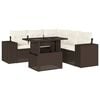 vidaXL 6-delige Loungeset met kussens poly rattan bruin