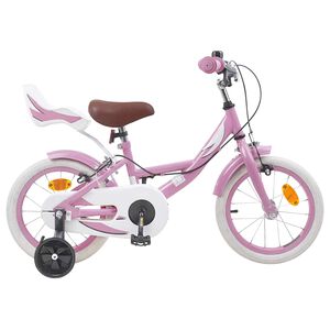 vidaXL Kinderfiets 16 Inch voor 4-6 jaar oud Lichtroze