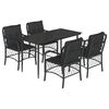 vidaXL 5-delige Tuinset met kussens poly rattan zwart
