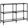 vidaXL Wandtafel met transparant glazen blad 118,5x30x81 cm staal