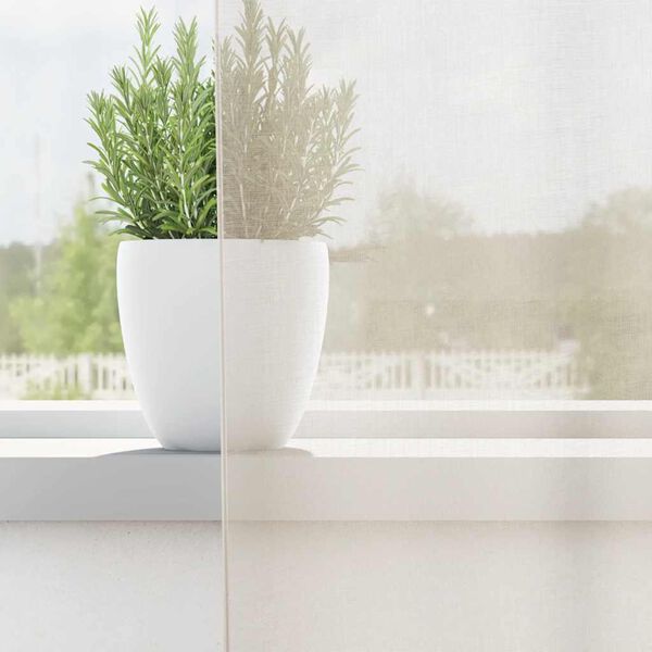 vidaXL Gordijnen voile met roedezakken 2 st cr&egrave;mekleurig