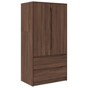 vidaXL Kast met lade Bruine eik 79,5 x 49 x 156 cm Geconstrueerd hout