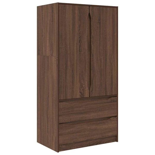vidaXL Kast met lade Bruine eik 79,5 x 49 x 156 cm Geconstrueerd hout