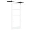 vidaXL Schuifdeur ORKDAL Wit 83 x 202 cm Massief grenenhout en glas