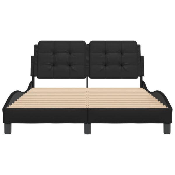 vidaXL Bedframe zonder matras "Zadar" kunstleer zwart 120x200 cm
