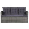 vidaXL 6-delige Loungeset met kussens poly rattan grijs
