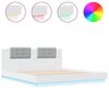 vidaXL Bedframe met hoofdbord en LED-verlichting wit 180x200 cm