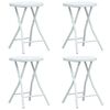 vidaXL Tuinkrukken inklapbaar 4 st rattan-look HDPE wit