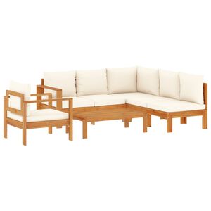 vidaXL 5-delige Loungeset met kussens massief acaciahout