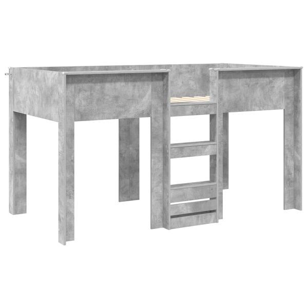 vidaXL Bunk Bed voor Kinderen Beton Grijs 100 x 200 cm Bewerkt hout