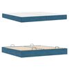 vidaXL Bedframe met matras met matras 2 pcs Blauw Fluweel