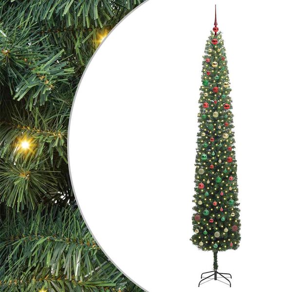 vidaXL Kunstkerstboom Groen 300 cm PVC en Staal en Kunststof