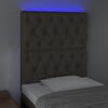 vidaXL Hoofdbord LED 80x7x118/128 cm stof taupe