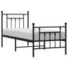 vidaXL Bedframe met hoofd- en voeteneinde metaal zwart 75x190 cm