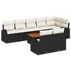 vidaXL Tuinbankenset 9 st Zwart en Cr&egrave;me poly rattan