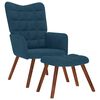 vidaXL Relaxstoel met voetenbank fluweel blauw
