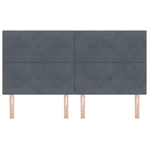 vidaXL Hoofdbord met hoofdeinde Donkergrijs 180 cm Nep Leer