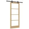 vidaXL Schuifdeur Naturel 86 x 211 cm Massief grenenhout en glas