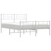 vidaXL Bedframe met hoofd- en voeteneinde metaal wit 120x200 cm