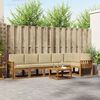 vidaXL Buiten bankenset met kussen 7 pcs Natuurlijk en Beige