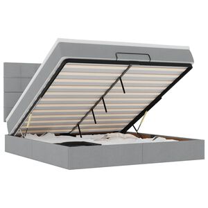 vidaXL Ottoman bed met matras 180x200cm stof lichtgrijs