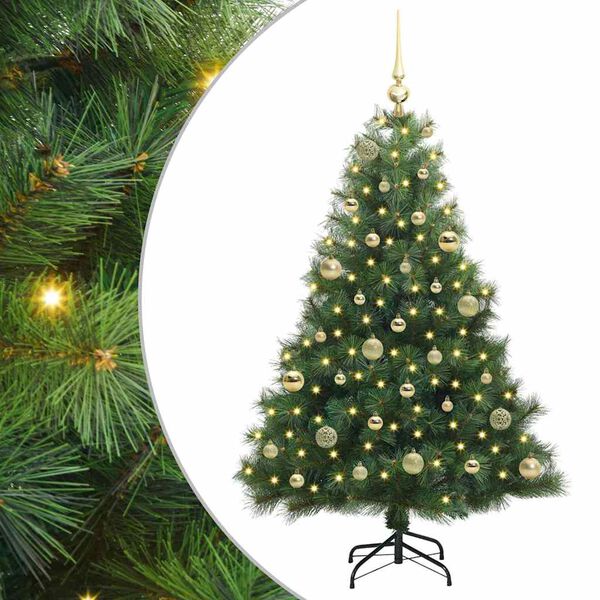 vidaXL Kunstkerstboom met 150 LED met standaard Groen 150 cm PE en PVC