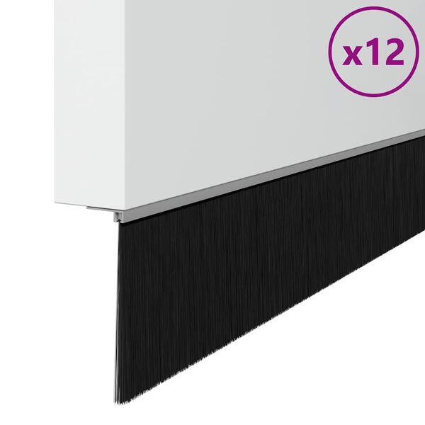 vidaXL Schroefbare Deurborstelafsluitingen 12 pcs Zilver 100 cm