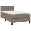 vidaXL Boxspring met matras en LED stof taupe 100x200 cm