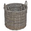 vidaXL Plantenmand met opslag 3 pcs Kubu grijs Kubu Rattan