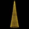 vidaXL LED-kerstboom aan vlaggenmast 1534 LEDs warm wit 500 cm