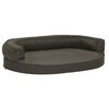 vidaXL Hondenbed ergonomisch linnen-look 75x53 cm donkergrijs