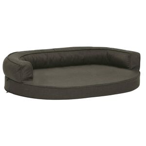 vidaXL Hondenbed ergonomisch linnen-look 75x53 cm donkergrijs