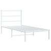 vidaXL Bedframe met hoofdbord metaal wit 90x200 cm