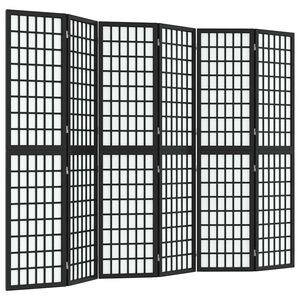 vidaXL Kamerscherm inklapbaar 6 panelen Japanse stijl 240x170 cm zwart