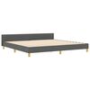 vidaXL Bedframe met hoofdeinde Donkergrijs 200 x 200 cm Stof