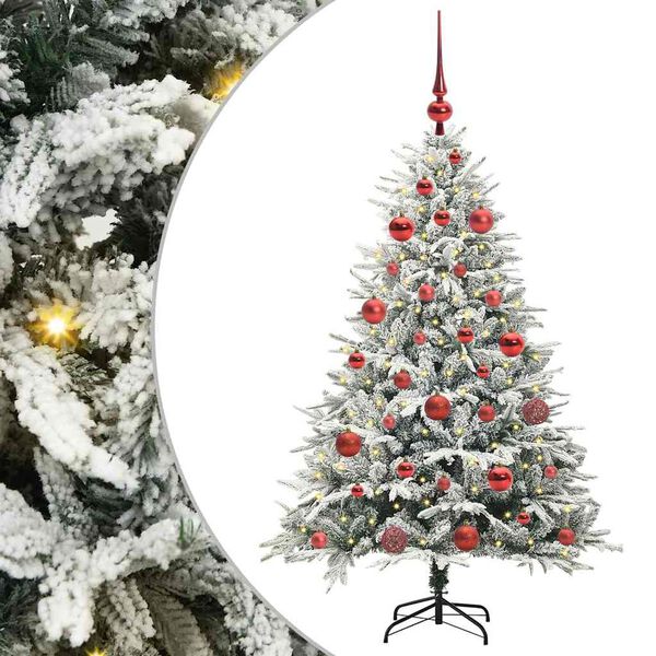 vidaXL Artificial Pre-lit Kerstboom met Ballenset Groen 150 cm