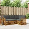 vidaXL Sofa-Sets 4 pcs Natuurlijk en Antraciet Massief Acaciahout