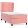vidaXL Boxspring met matras fluweel roze 90x190 cm