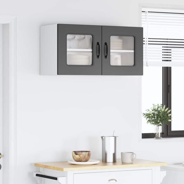 vidaXL Keukenkast met opslag Kalmar Zwart 80 x 31 x 40 cm Bewerkt hout