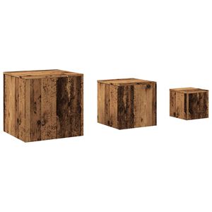 vidaXL Bijzettafels 3 st bewerkt hout oud houtkleurig
