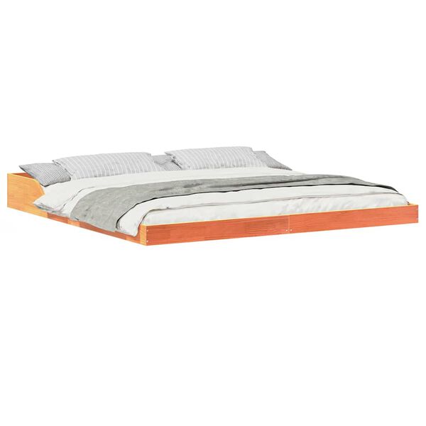 vidaXL Bedframe Wasbruin 200 x 210 cm Massief grenenhout