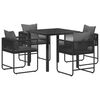 vidaXL Tuin eettafelset 5 st Zwart en Anthraciet poly rattan