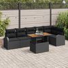 vidaXL Tuin Sofa Set met opslag 7 pcs Zwart Poly riet