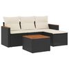 vidaXL 5-delige Loungeset met kussens poly rattan zwart