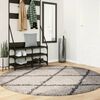 vidaXL Vloerkleed PAMPLONA shaggy hoogpolig &Oslash; 200 cm beige antraciet