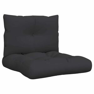 vidaXL Palletkussens 2 st stof zwart